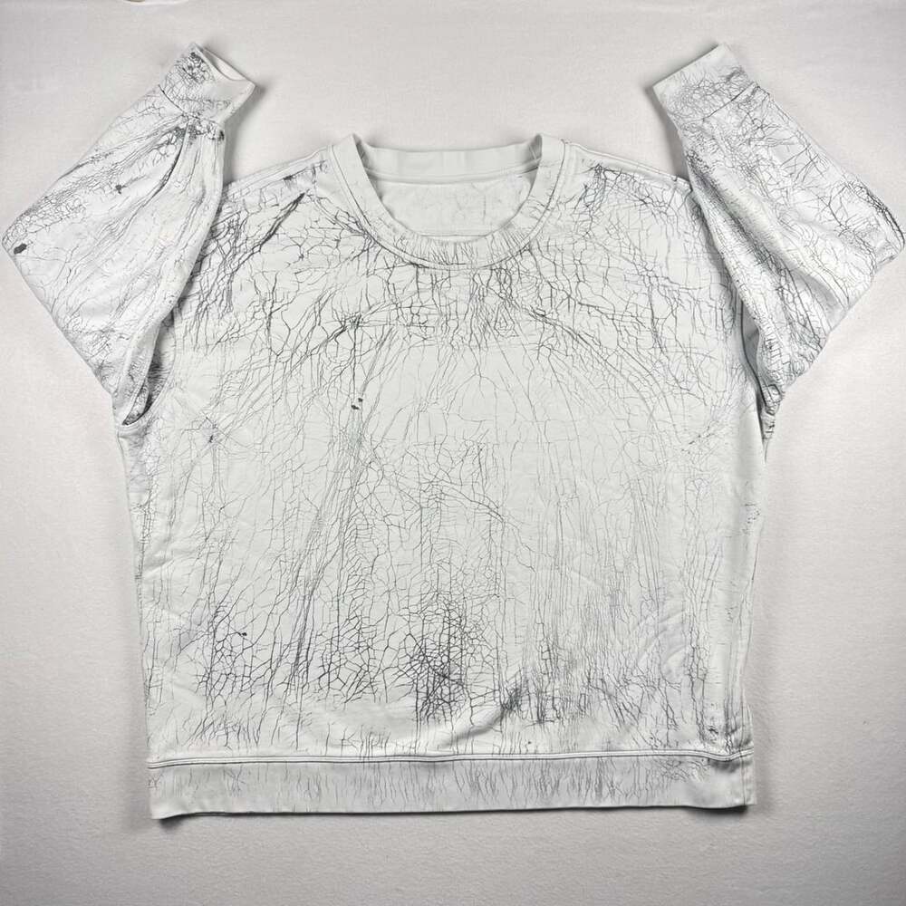 Lululemon Perfectly Oversized Crew Sweatshirt Size 16 White Marble Print